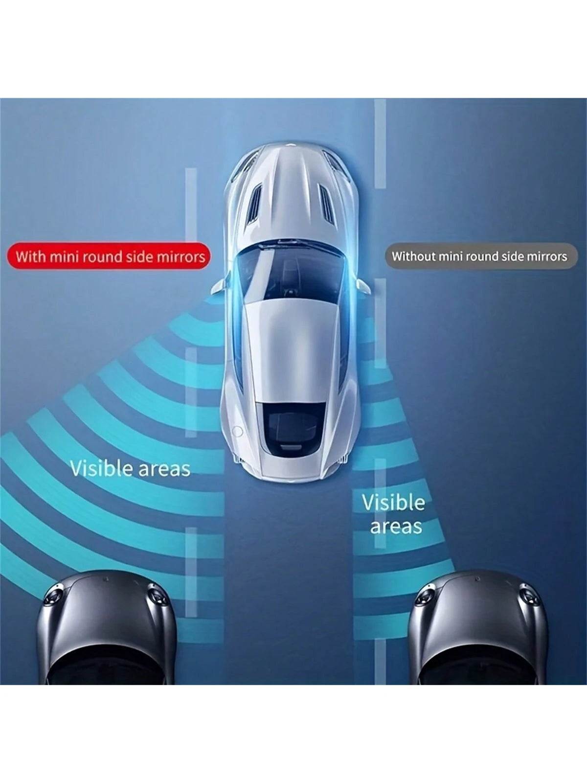 2Pcs Adjustable Car Blind Spot Glass Mirror 360 Degree Side Wide Angle Rearview Mirror Small Rimless round Mirror Safe Driving