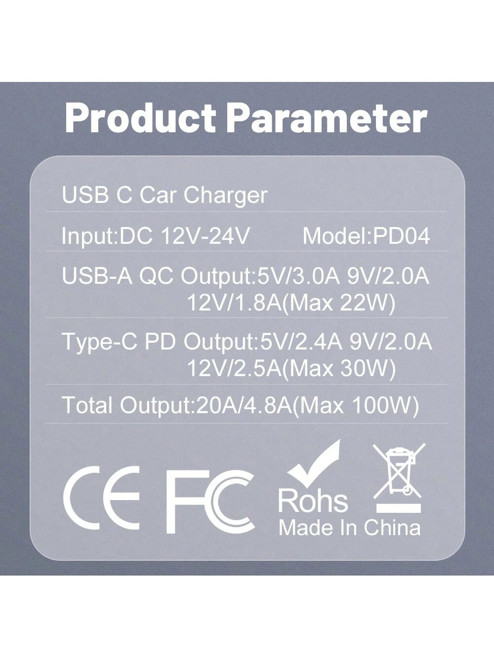 100W PD Car Charger USB Type C Fast Charging Car Phone Charger Adapter Compatible with Iphone16 15 14 Ipad Quick Charger Car Accessories