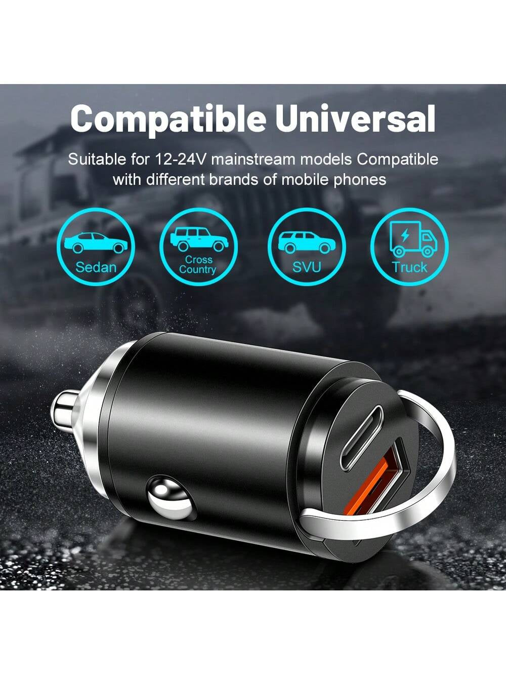 100W PD Car Charger USB Type C Fast Charging Car Phone Charger Adapter Compatible with Iphone16 15 14 Ipad Quick Charger Car Accessories