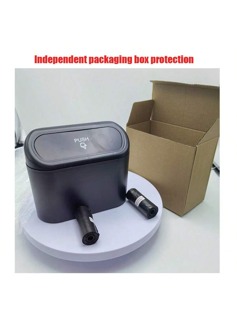 3 Pieces/Set -1 Garbage Bin+2 Roll Garbage Bags, Car Side Door Hanging Storage Box, Leak Proof Car Garbage Bin, Multifunctional Storage Box, Suitable for Cars, Homes, Offices (Black)
