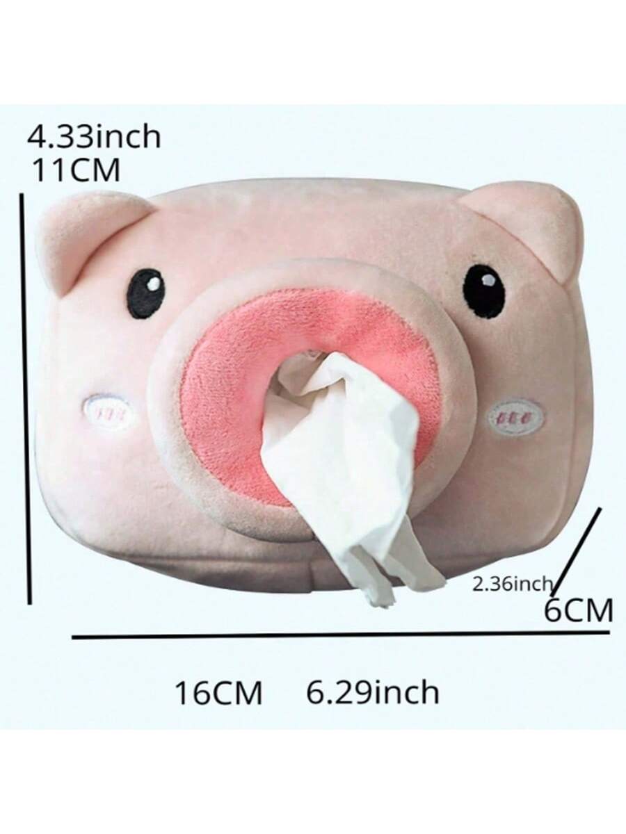 2024 Car Cute Cartoon Plush Tissue Box Holder Animals Napkin Paper Portable Drawer Box Car Styling Multi-Function Car Supplies