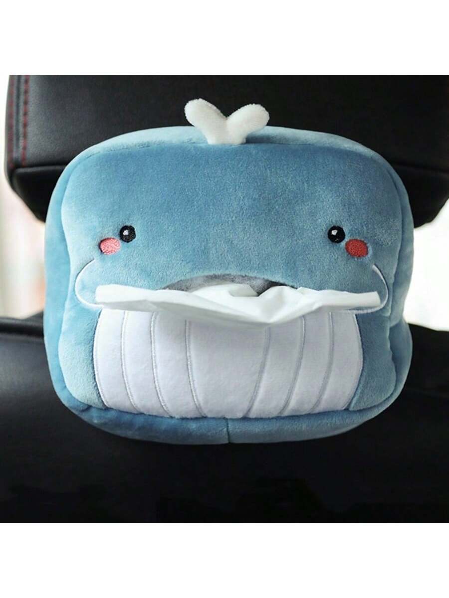 2024 Car Cute Cartoon Plush Tissue Box Holder Animals Napkin Paper Portable Drawer Box Car Styling Multi-Function Car Supplies