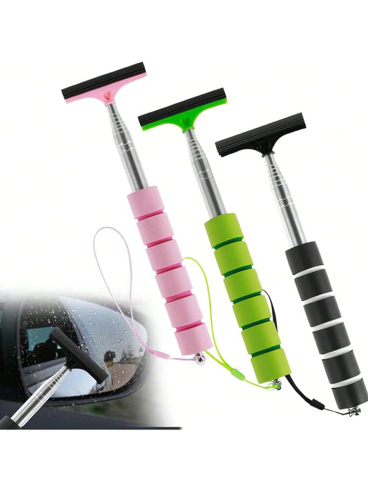 1PC Side Mirror Squeegee,Car Mirror Squeegee,Retractable Car Rearview Mirror Wiper,Portable Car Cleaning Tool for Rainy Foggy Weather,Universal Car Accessories(Random Color and Style)