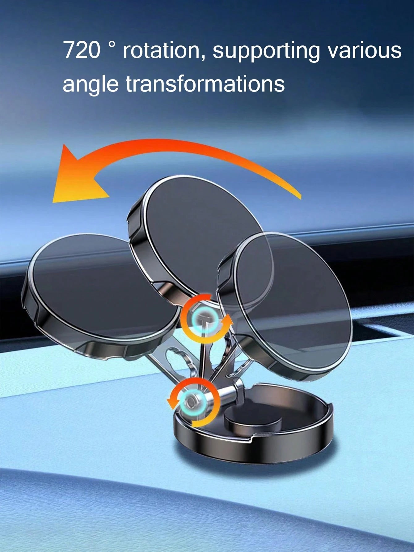1Pc Car Phone Holder for Navigation with 360-Degree Rotatable Magnetic Suction and Foldable Design Compatible with Iphone, Android Phone, Gift for Birthday, Family, Friends Car Accessories