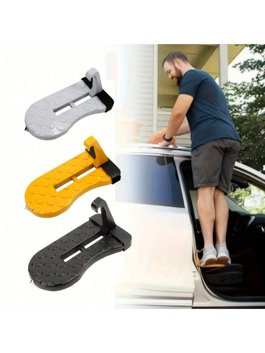 1Pc Foldable Car Door Step - Durable Aluminum Alloy, Multi-Function Car Roof Rack Hook, Can Also Be Used as Parking Assist Wheel Chock, Versatile Folding Pedal for SUV, Truck, Van, Universal Car Door Climbing Steps, Roof Rack Auxiliary Ladder, Off-Road Multi-Purpose Folding Modification Pedal