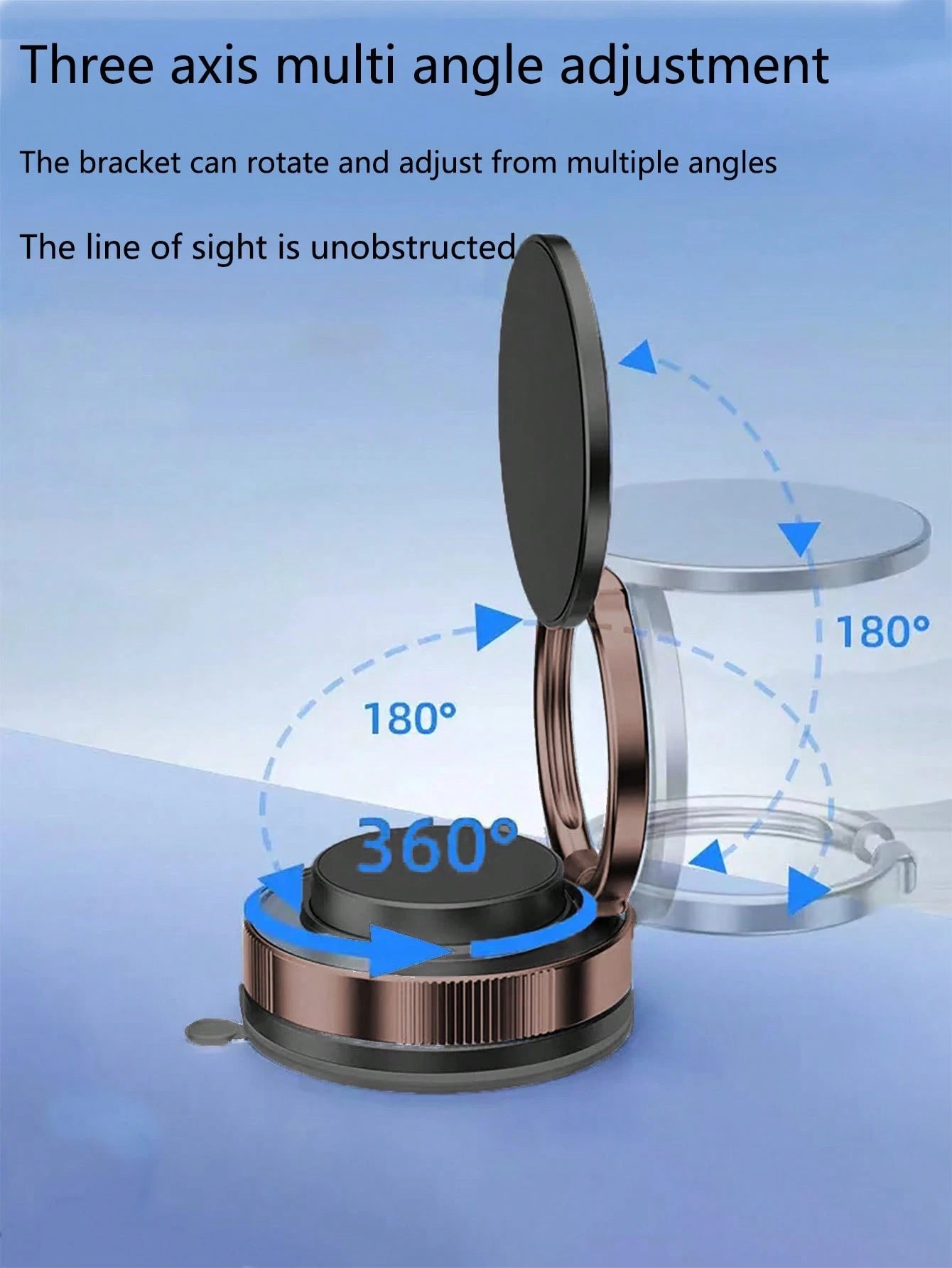 1Pc 360 Degree Rotating Magnetic Car Phone Holder, Magnetic Suction Cup Car Phone Mount Holder for Motorcycle Navigation, Strong Suction Cup Compatible with Iphone, Android Phone, Gift for Birthday, Family, Friends Car Accessories