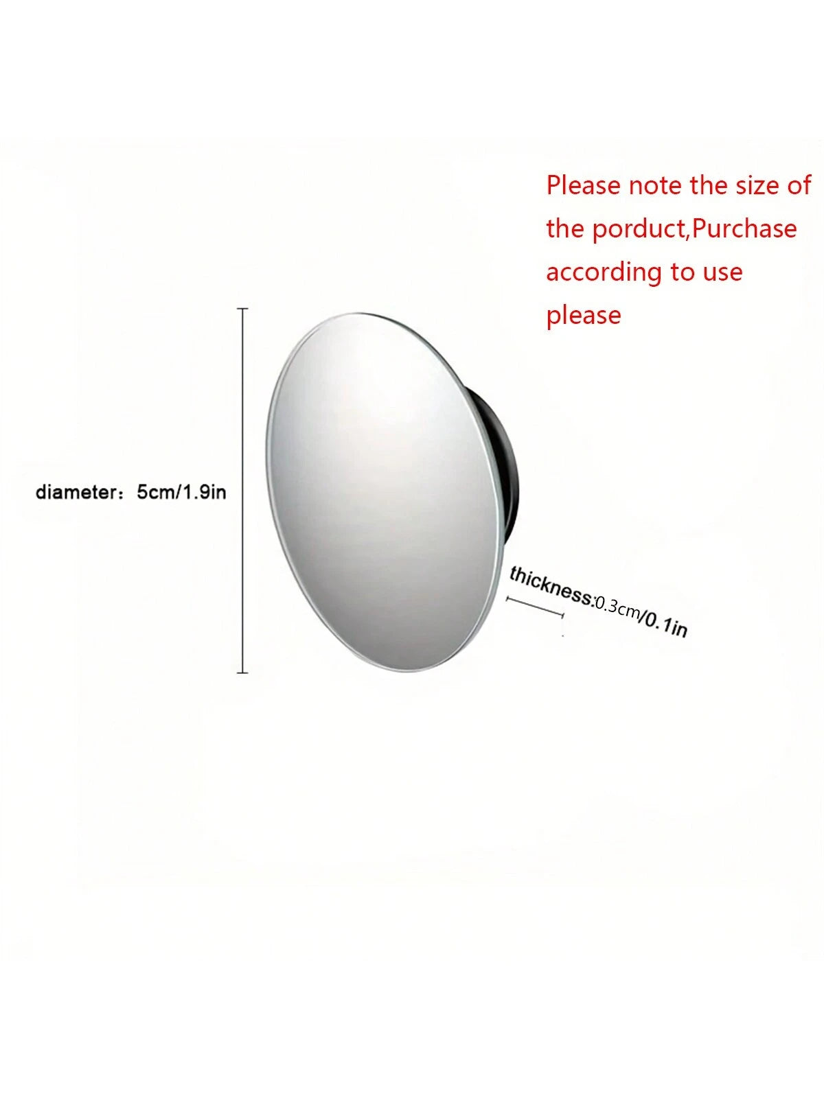 2Pcs Adjustable Car Blind Spot Glass Mirror 360 Degree Side Wide Angle Rearview Mirror Small Rimless round Mirror Safe Driving